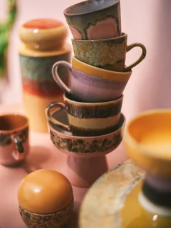 Sale Tazas artesanales de gres 70's, 4 uds. Vajillas Completas|Tazas Y Mugs