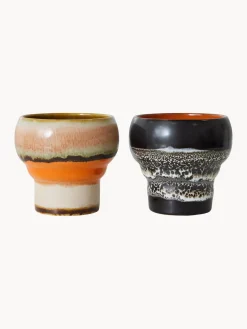 Hot Tazas artesanales de gres 70's, 2 uds. Tazas Y Mugs|Vajillas Completas