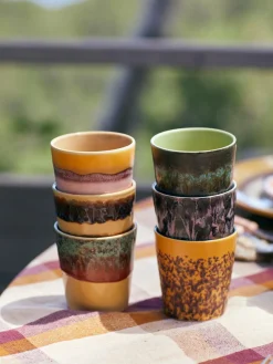Tazas Y Mugs|Vajillas Completas>HKLIVING Tazas artesanales de gres 70's, 6 uds.