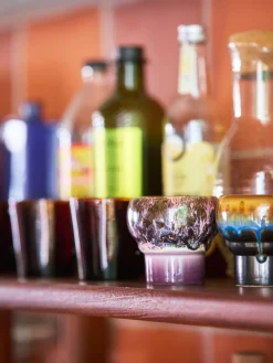 Tazas Y Mugs|Vajillas Completas></noscript>HKLIVING Tazas artesanales de gres 70's, 2 uds. Lila, negro, marrón claro, azul