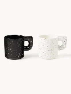 Tazas Y Mugs|Menaje De Mesa>Westwing Collection Tazas artesanales de porcelana Aiko, 2 uds. Negro, blanco