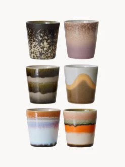 Best Tazas artesanales esmaltada 70s, 6 uds. Tazas Y Mugs|Vajillas Completas