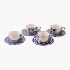 Best Tazas con platitos artesanales Aunty, 4 uds. Tazas Y Mugs|Menaje De Mesa