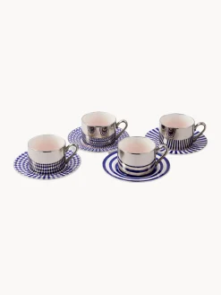 Best Tazas con platitos artesanales Aunty, 4 uds. Tazas Y Mugs|Menaje De Mesa