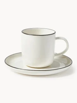 Outlet Tazas con platitos de porcelana Facile, 2 uds. Tazas Y Mugs|Vajillas Completas