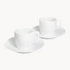 Tazas con platitos de porcelana artesanales Cosmopolitan, 2 uds. Tazas De Espresso|Vajillas Completas