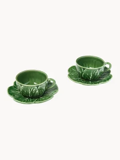 Online Tazas con platitos pintadas a mano Cabbage, 4 uds. Tazas Y Mugs|Vajillas Completas