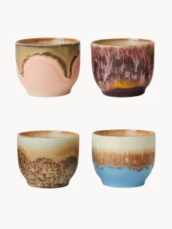 Tazas Y Mugs|Vajillas Completas>HKLIVING Tazas de café artesanales 70's, 4 uds. Tonos beige, melocotón, azul claro