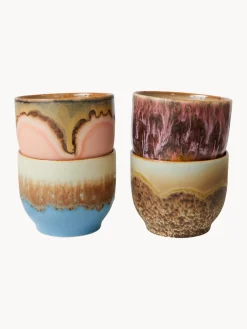 Tazas Y Mugs|Vajillas Completas>HKLIVING Tazas de café artesanales 70's, 4 uds. Tonos beige, melocotón, azul claro