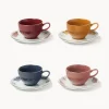 Tazas Y Mugs|Vajillas Completas>Westwing Collection Tazas de café artesanales con platitos Mystic, 4 uds.