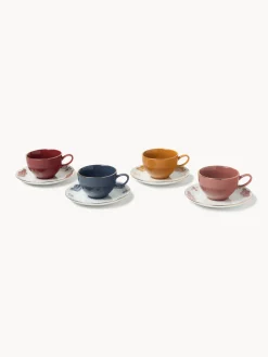 Tazas Y Mugs|Vajillas Completas></noscript>Westwing Collection Tazas de café artesanales con platitos Mystic, 4 uds.