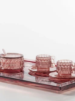 Tazas Y Mugs|Vajillas Completas></noscript>Kartell Tazas de café con platitos con relieves Jellies, 4 uds. Rosa