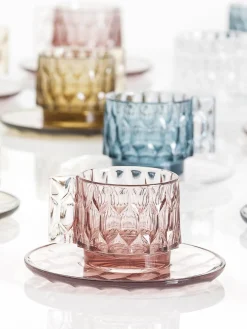 Tazas Y Mugs|Vajillas Completas></noscript>Kartell Tazas de café con platitos con relieves Jellies, 4 uds. Rosa