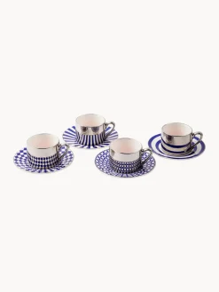 Tazas De Espresso|Menaje De Mesa>POLSPOTTEN Tazas de café espresso artesanales con platitos Aunty, 4 uds.