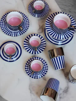 Tazas De Espresso|Menaje De Mesa>POLSPOTTEN Tazas de café espresso artesanales con platitos Aunty, 4 uds.