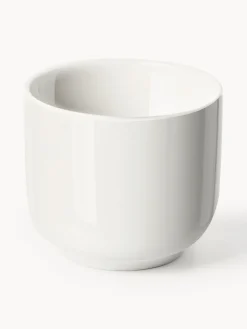 Tazas De Espresso|Vajillas Completas></noscript>Westwing Collection Tazas de café espresso de porcelana con platitos Nessa, 4 uds. Blanco Off White brillante