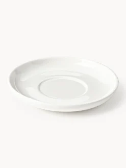 Tazas De Espresso|Vajillas Completas></noscript>Westwing Collection Tazas de café espresso de porcelana con platitos Nessa, 4 uds. Blanco Off White brillante