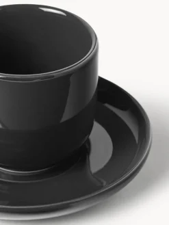 Outlet Tazas de café espresso de porcelana con platitos Nessa, 4 uds. Tazas De Espresso|Vajillas Completas