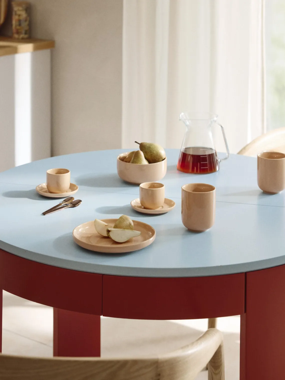 Tazas De Espresso|Vajillas Completas>Westwing Collection Tazas de café espresso de porcelana con platitos Nessa, 4 uds. Melocotón brillante