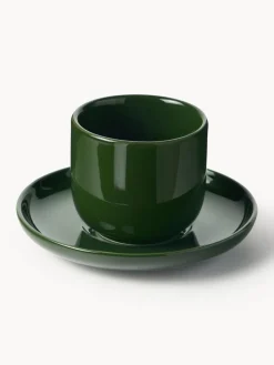 Discount Tazas de café espresso de porcelana con platitos Nessa, 4 uds. Tazas De Espresso|Vajillas Completas