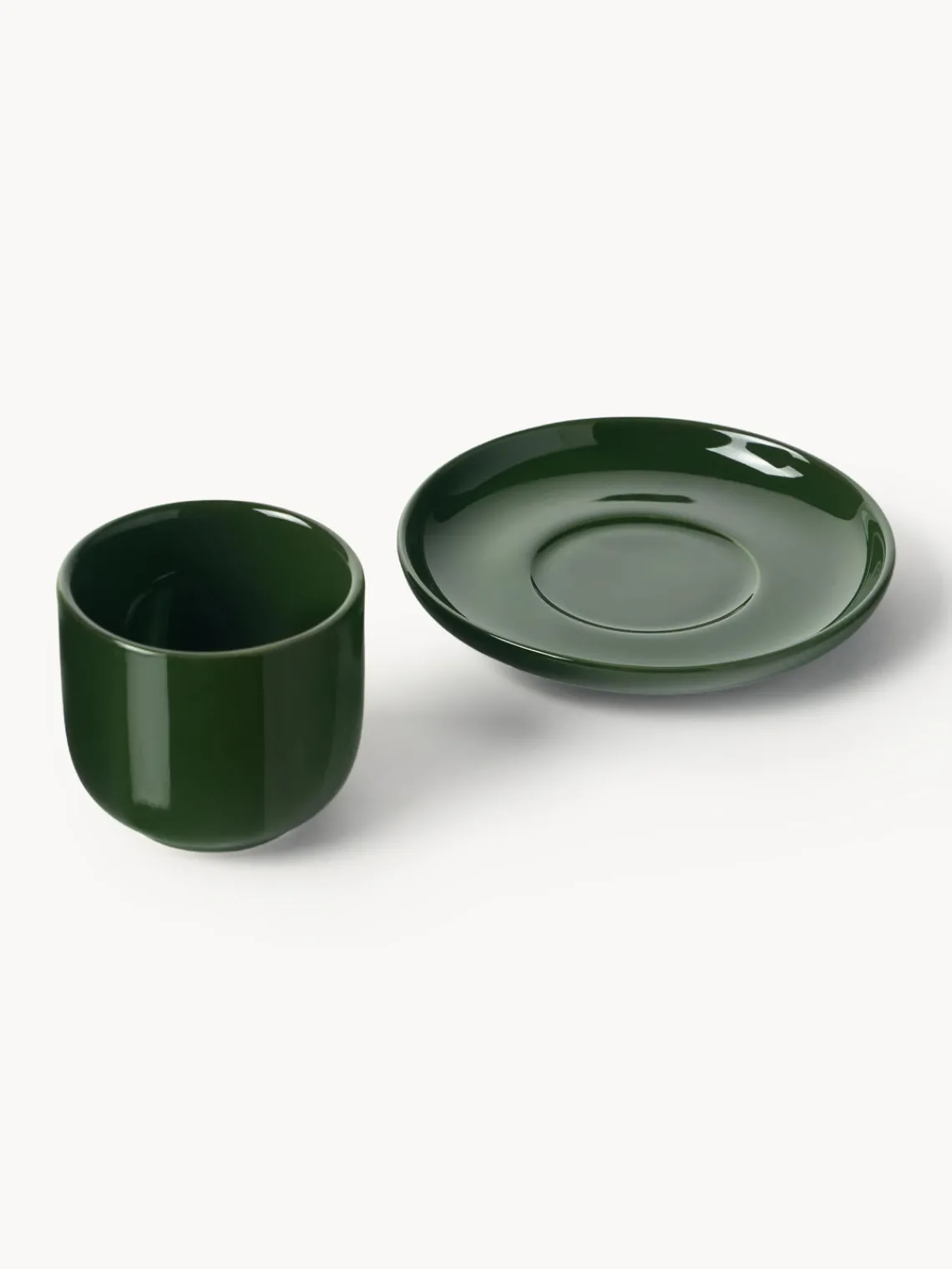 Discount Tazas de café espresso de porcelana con platitos Nessa, 4 uds. Tazas De Espresso|Vajillas Completas