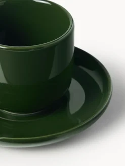 Discount Tazas de café espresso de porcelana con platitos Nessa, 4 uds. Tazas De Espresso|Vajillas Completas