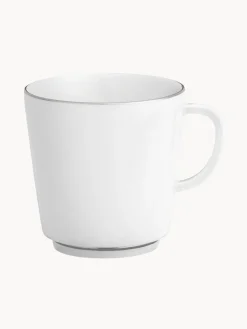 Tazas Y Mugs|Vajillas Completas>Meissen Tazas de porcelana con borde platino pintado a mano Vitruv, 2 uds. Blanco con borde de platino
