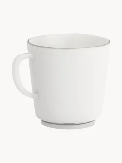 Tazas Y Mugs|Vajillas Completas></noscript>Meissen Tazas de porcelana con borde platino pintado a mano Vitruv, 2 uds. Blanco con borde de platino