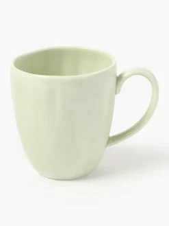 Tazas Y Mugs|Vajillas Completas>Westwing Collection Tazas de porcelana con relieves Sali, 4 uds. Verde claro