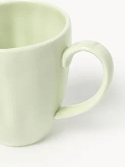 Tazas Y Mugs|Vajillas Completas></noscript>Westwing Collection Tazas de porcelana con relieves Sali, 4 uds. Verde claro