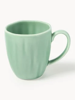 Tazas Y Mugs|Vajillas Completas>Westwing Collection Tazas de porcelana con relieves Sali, 4 uds. Verde menta