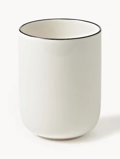 Tazas Y Mugs|Vajillas Completas>Westwing Collection Tazas de porcelana Facile, 2 uds. Blanco Off White con borde negro