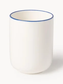 Tazas Y Mugs|Vajillas Completas>Westwing Collection Tazas de porcelana Facile, 2 uds. Blanco Off White con borde azul oscuro