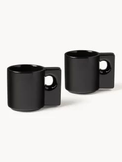 Tazas Y Mugs|Vajillas Completas></noscript>Westwing Collection Tazas de porcelana Keira, 2 uds. Negro