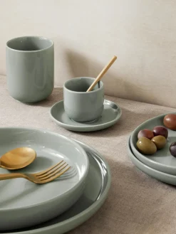 Tazas Y Mugs|Vajillas Completas></noscript>Westwing Collection Tazas de porcelana Nessa, 4 uds. Verde salvia brillante