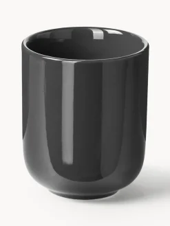 Tazas Y Mugs|Menaje De Mesa>Westwing Collection Tazas de porcelana Nessa, 4 uds. Gris oscuro brillante