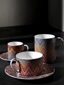 Tazas Y Mugs|Vajillas Completas>Missoni Tazas de té con platitos Jarris, 6 uds. Blanco, lila, amarillo y tonos azules
