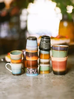 Best Tazas espresso artesanales con esmalte reactivo 70's, 4 uds. Tazas Y Mugs|Vajillas Completas