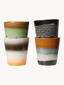 Outlet Tazas espresso artesanales de gres 70's, 4 uds. Tazas De Espresso|Vajillas Completas