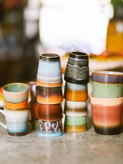 Tazas De Espresso|Vajillas Completas>HKLIVING Tazas espresso artesanales con esmalte reactivo 70s, 4 uds. Multicolor