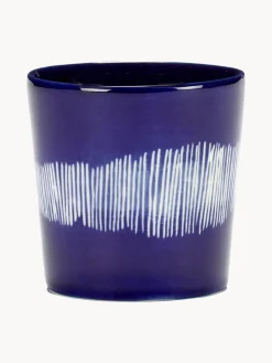 Tazas De Espresso|Vajillas Completas>SERAX Tazas espresso con esmalte reactivo, 4 uds. Azul oscuro, blanco
