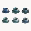 Tazas De Espresso|Vajillas Completas>Villa D'Este Home Tivoli Tazas espresso con platitos Baita Acqua, 6 uds.