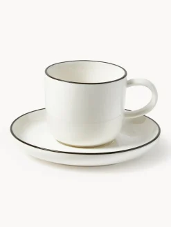 Discount Tazas espresso con platitos de porcelana Facile, 2 uds. Tazas De Espresso|Vajillas Completas