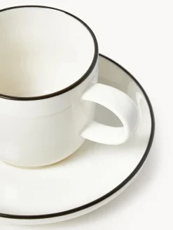 Discount Tazas espresso con platitos de porcelana Facile, 2 uds. Tazas De Espresso|Vajillas Completas