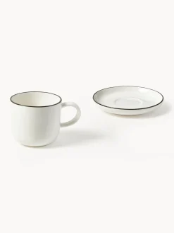Discount Tazas espresso con platitos de porcelana Facile, 2 uds. Tazas De Espresso|Vajillas Completas