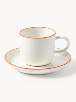 New Tazas espresso con platitos de porcelana Facile, 2 uds. Tazas De Espresso|Vajillas Completas