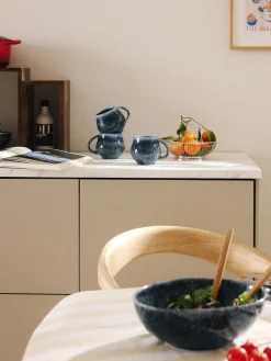 Tazas Y Mugs|Vajillas Completas>Westwing Collection Tazas grandes artesanales Macey, 4 uds. Tonos grises azules brillante