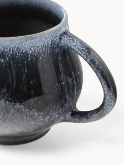 Tazas Y Mugs|Vajillas Completas></noscript>Westwing Collection Tazas grandes artesanales Macey, 4 uds. Tonos grises azules brillante