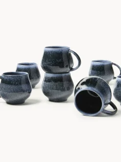 Tazas Y Mugs|Vajillas Completas></noscript>Westwing Collection Tazas grandes artesanales Macey, 4 uds. Tonos grises azules brillante