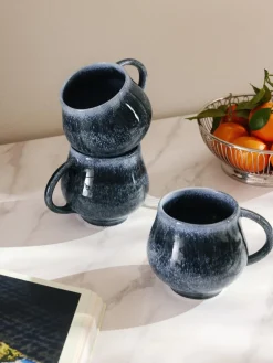 Tazas Y Mugs|Vajillas Completas></noscript>Westwing Collection Tazas grandes artesanales Macey, 4 uds. Tonos grises azules brillante